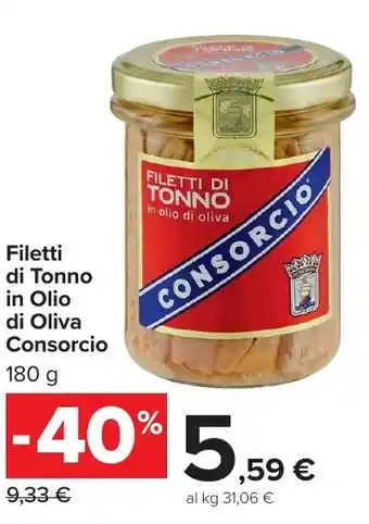 Carrefour Market Filetti di Tonno in Olio di Oliva Consorcio offerta