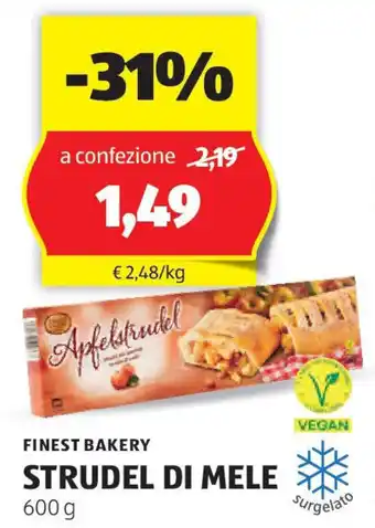 ALDI Finest bakery strudel di mele offerta