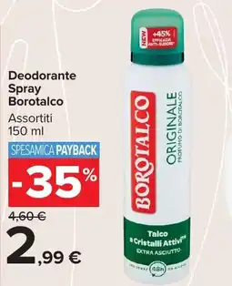 Carrefour Market Deodorante Spray Borotalco offerta