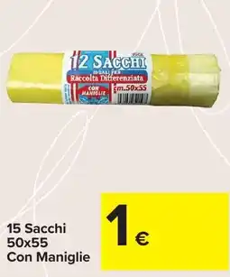 Carrefour Market 15 Sacchi 50x55 Con Maniglie offerta