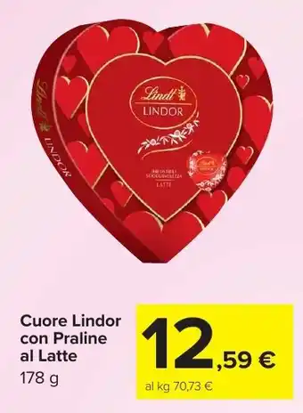 Carrefour Market Cuore Lindor con Praline al Latte offerta