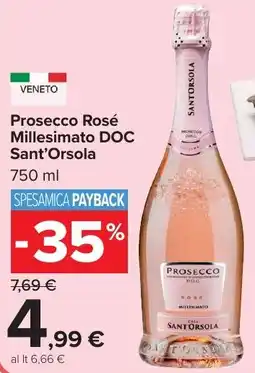 Carrefour Market Prosecco Rosé Millesimato DOC Sant'Orsola offerta