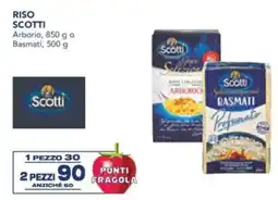 Esselunga Riso scotti Arborio, o Basmati, offerta