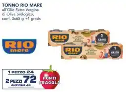 Esselunga Tonno rio mare all'olio extra vergine di oliva biologico, conf. gratis offerta