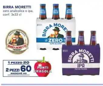 Esselunga Birra moretti zero analcolica o ipa, conf. offerta