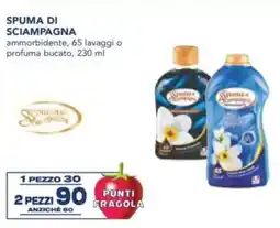 Esselunga Spuma di sciampagna ammorbidente, 65 lavaggi o profuma bucato, offerta