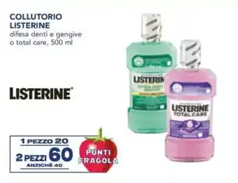 Esselunga Collutorio listerine difesa denti e gengive o total care, offerta