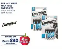 Esselunga Pile alcaline max plus energizer stilo o mini stilo, conf. 4 pezzi offerta