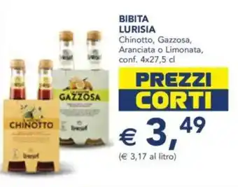 Esselunga Bibita lurisia chinotto, gazzosa, Aranciata o Limonata, conf. offerta