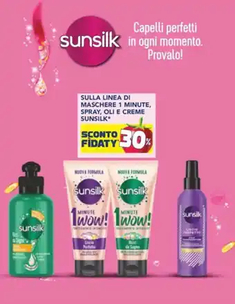 Esselunga Sulla linea di maschere 1 minute, spray, oli e creme sunsilk offerta