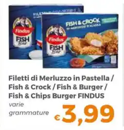 Tocal Filetti di Merluzzo in Pastella / Fish & Crock/Fish & Burger/ Fish & Chips Burger FINDUS offerta