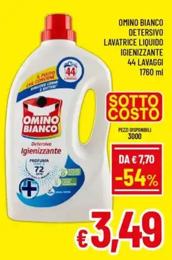 A&O Omino bianco detersivo lavatrice liquido Igienizzante 44 lavaggi offerta