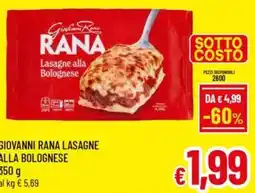 A&O Giovanni rana lasagne alla bolognese offerta