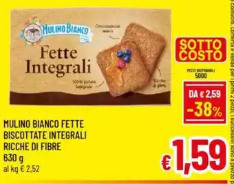 A&O Mulino bianco fette biscottate integrali ricche di fibre offerta