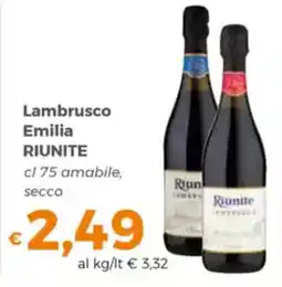 Tocal Lambrusco Emilia RIUNITE offerta