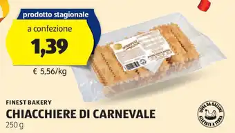 ALDI Finest bakery chiacchiere di carnevale offerta