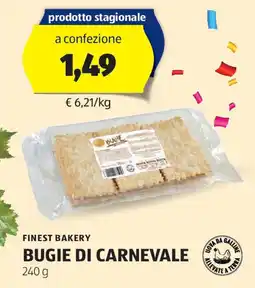 ALDI Finest bakery bugie di carnevale offerta