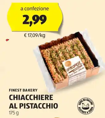 ALDI Finest bakery chiacchiere al pistacchio offerta