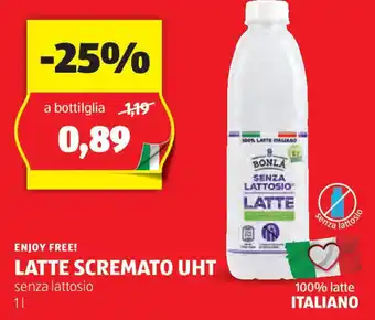 ALDI Enjoy free! latte scremato uht offerta