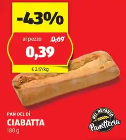 ALDI Pan del dì ciabatta offerta