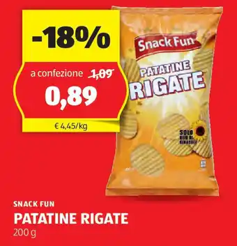 ALDI Snack fun patatine rigate offerta