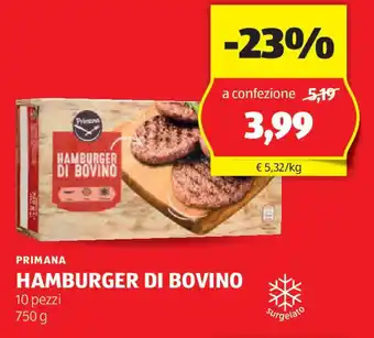 ALDI Primana hamburger di bovino offerta