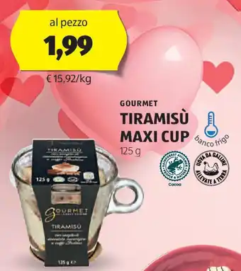 ALDI Gourmet tiramisù maxi cup offerta