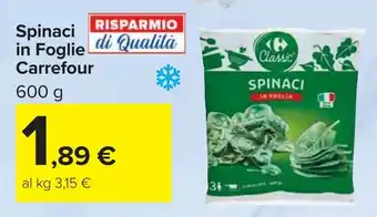 Carrefour Spinaci in Foglie Carrefour offerta