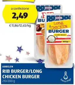 ALDI Abbelen rib burger/long chicken burger offerta