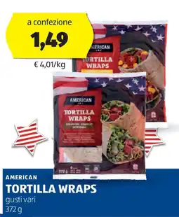 ALDI American tortilla wraps offerta