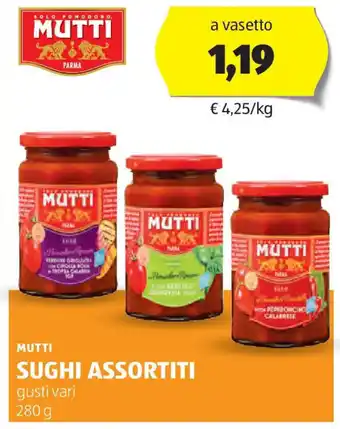 ALDI Mutti sughi assortiti offerta