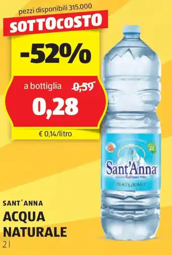 ALDI Sant'anna acqua naturale offerta