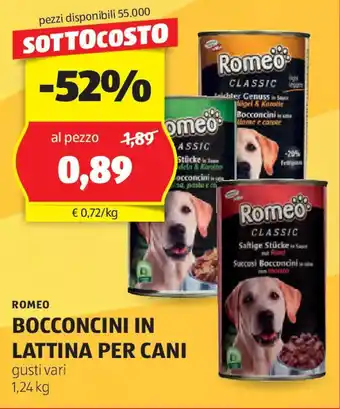 ALDI Romeo bocconcini in lattina per cani offerta