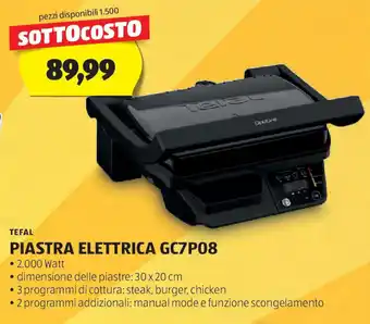 ALDI TEFAL PIASTRA ELETTRICA GC7P08 offerta