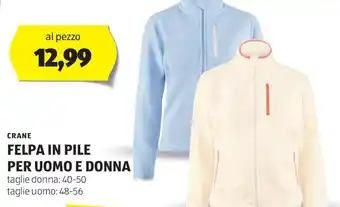 ALDI Crane felpa in pile per uomo e donna offerta