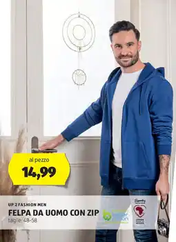 ALDI Up 2 fashion men felpa da uomo con zip offerta