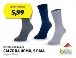 ALDI Up 2 fashion basics calze da uomo, 5 paia offerta