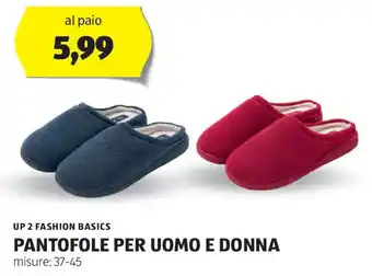 ALDI Up 2 fashion basics pantofole per uomo e donna offerta