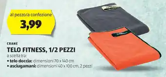 ALDI Crane telo fitness, 1/2 pezzi offerta