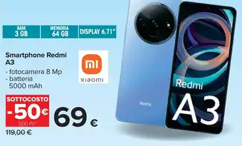 Carrefour Smartphone Redmi A3 offerta