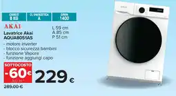 Carrefour Lavatrice Akai AQUA8051AS offerta