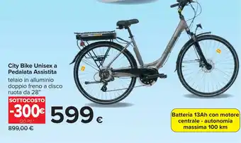 Carrefour City Bike Unisex a Pedalata Assistita offerta