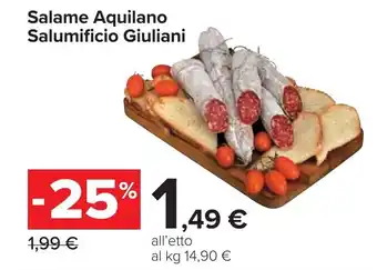 Carrefour Salame Aquilano Salumificio Giuliani offerta