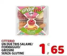 Il Centro Superstore Citterio un due tris salame/ formaggio/ grissini senza glutine offerta