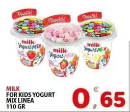 Il Centro Superstore Milk for kids yogurt mix linea offerta