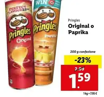 Lidl Classic paprika chips di patate paprica 200 g offerta
