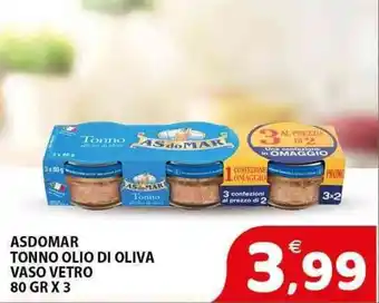 Il Centro Superstore Asdomar tonno olio di oliva vaso vetro offerta