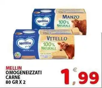 Il Centro Superstore Mellin omogeneizzati carne offerta