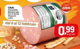 Crai CRAI Mortadella bologna igp con e senza pistacchi offerta