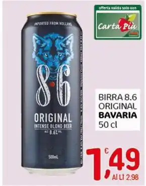 Crai Birra 8.6 original BAVARIA offerta